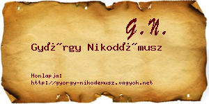 György Nikodémusz névjegykártya